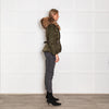 Weekend Max Mara Green Fur Trim Padded Short Jacket