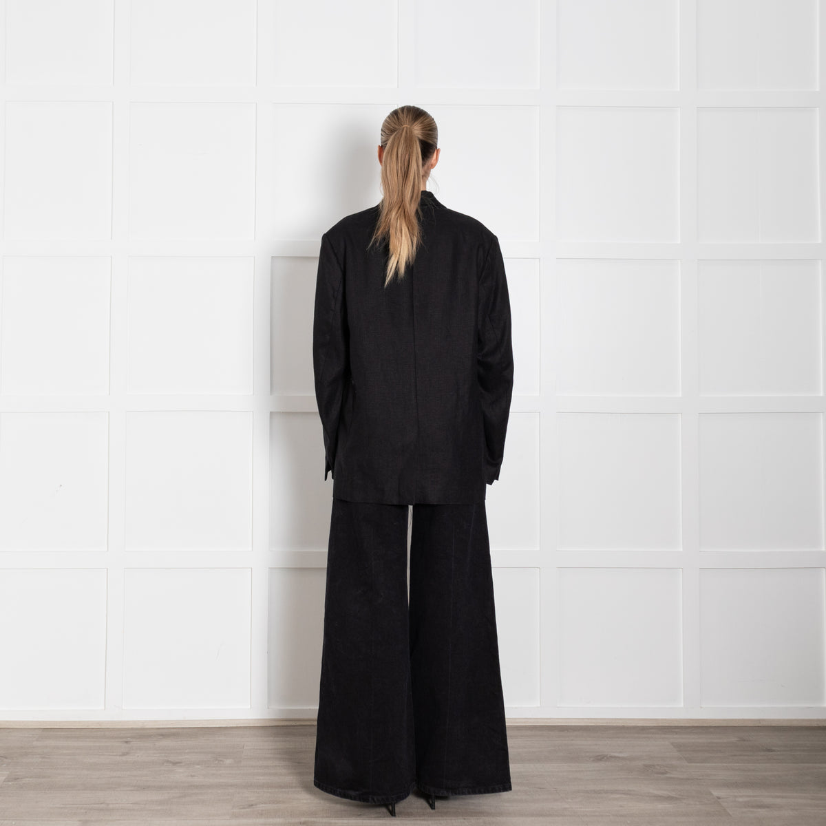 Assembly Label Black Linen Boyfriend Jacket