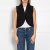 Maje Black Tweed Fringed Edge Waistcoat