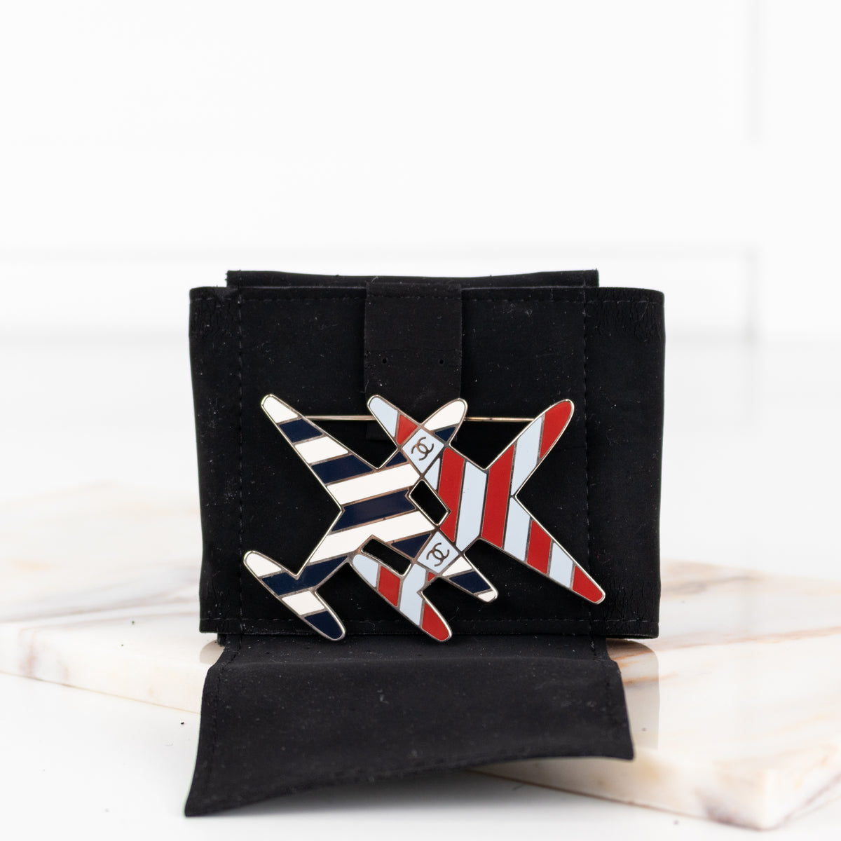 Chanel Airlines Enamel Plane Brooch