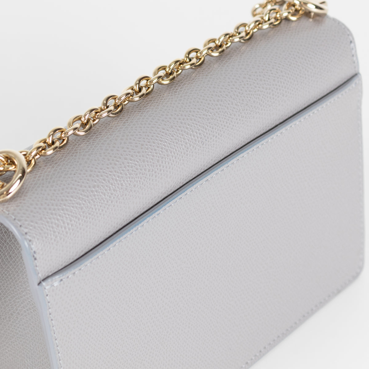Furla Grey 1927 Grey Mini Crossbody With Fixed Gold Chain Strap