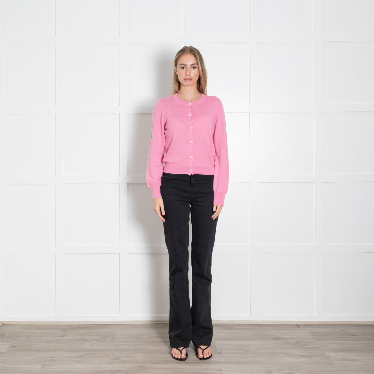 &Daughter Bubble Gum Pink Wool Cardigan