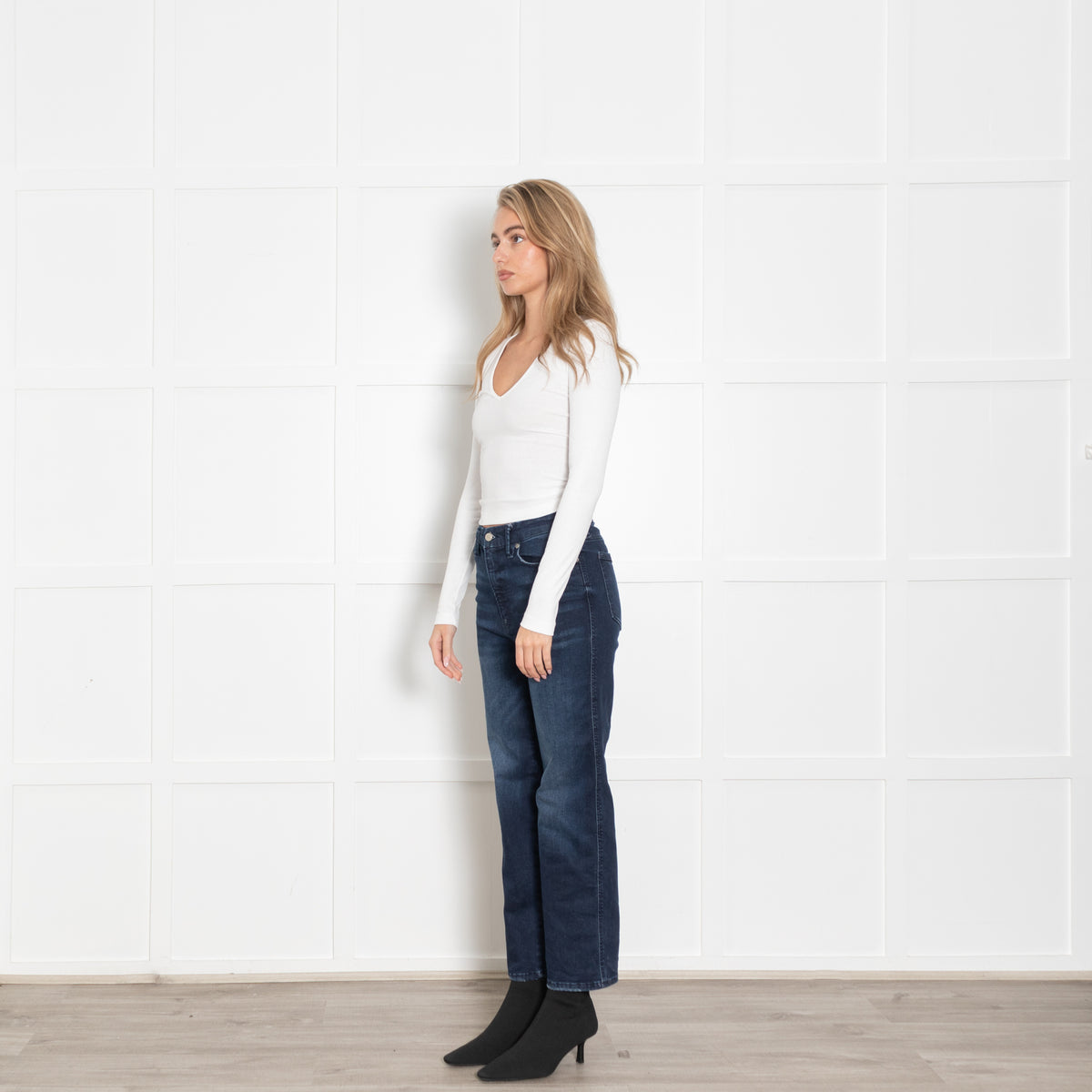 Good American Dark Denim Classic Bootcut Stretch Jeans