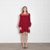 Philosophy Di Lorenzo Serafini Red Lace Trim Short Long Sleeve Dress
