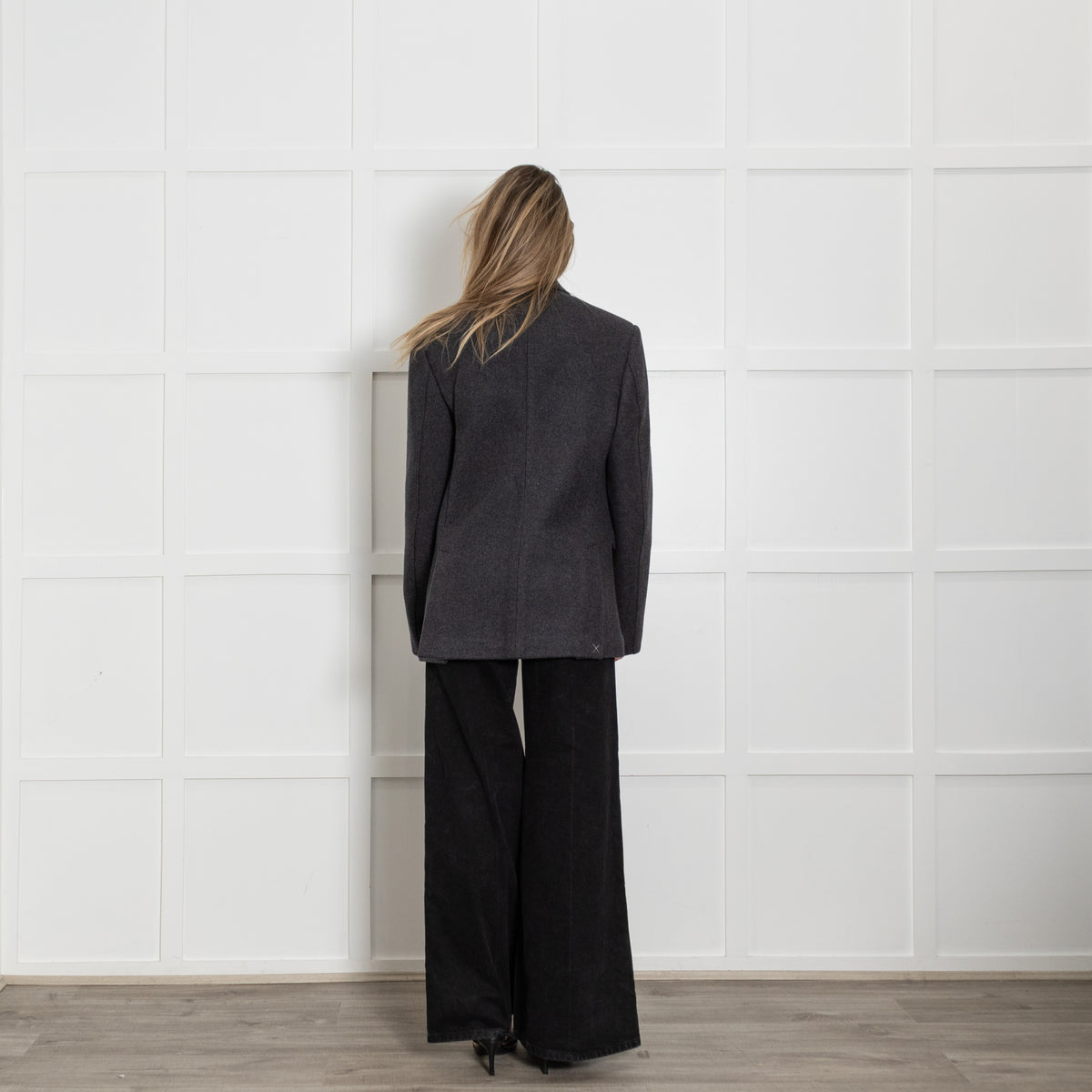 Burberry Grey Blazer With White Buttons