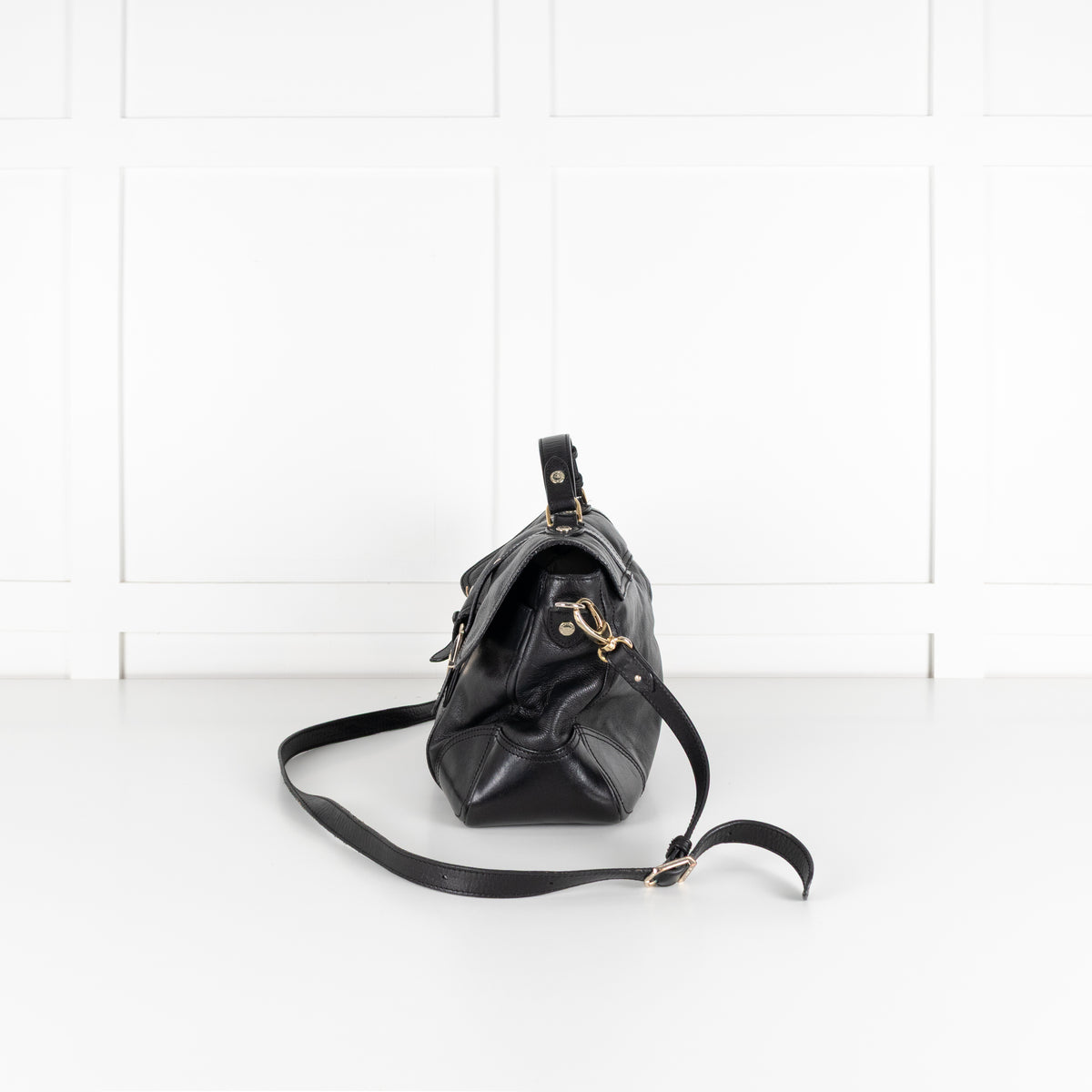 Aspinal of London Black Mollie Satchel Bag
