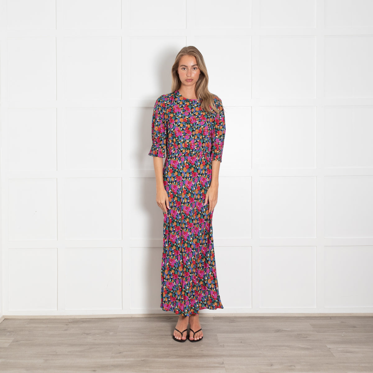 Rixo Lucile Floral Print Crepe De Chine Maxi Dress
