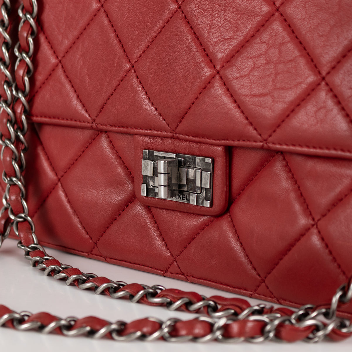 Chanel 2.55 Reissue Vintage Red Aged Calfskin Leather Shoulder Bag