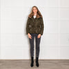 Weekend Max Mara Green Fur Trim Padded Short Jacket