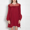 Philosophy Di Lorenzo Serafini Red Lace Trim Short Long Sleeve Dress