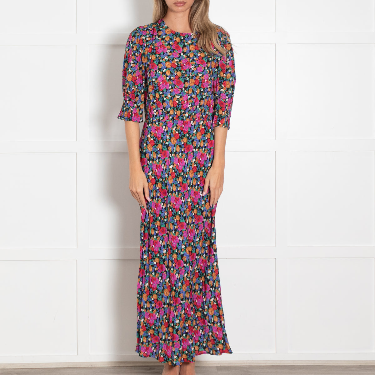 Rixo Lucile Floral Print Crepe De Chine Maxi Dress