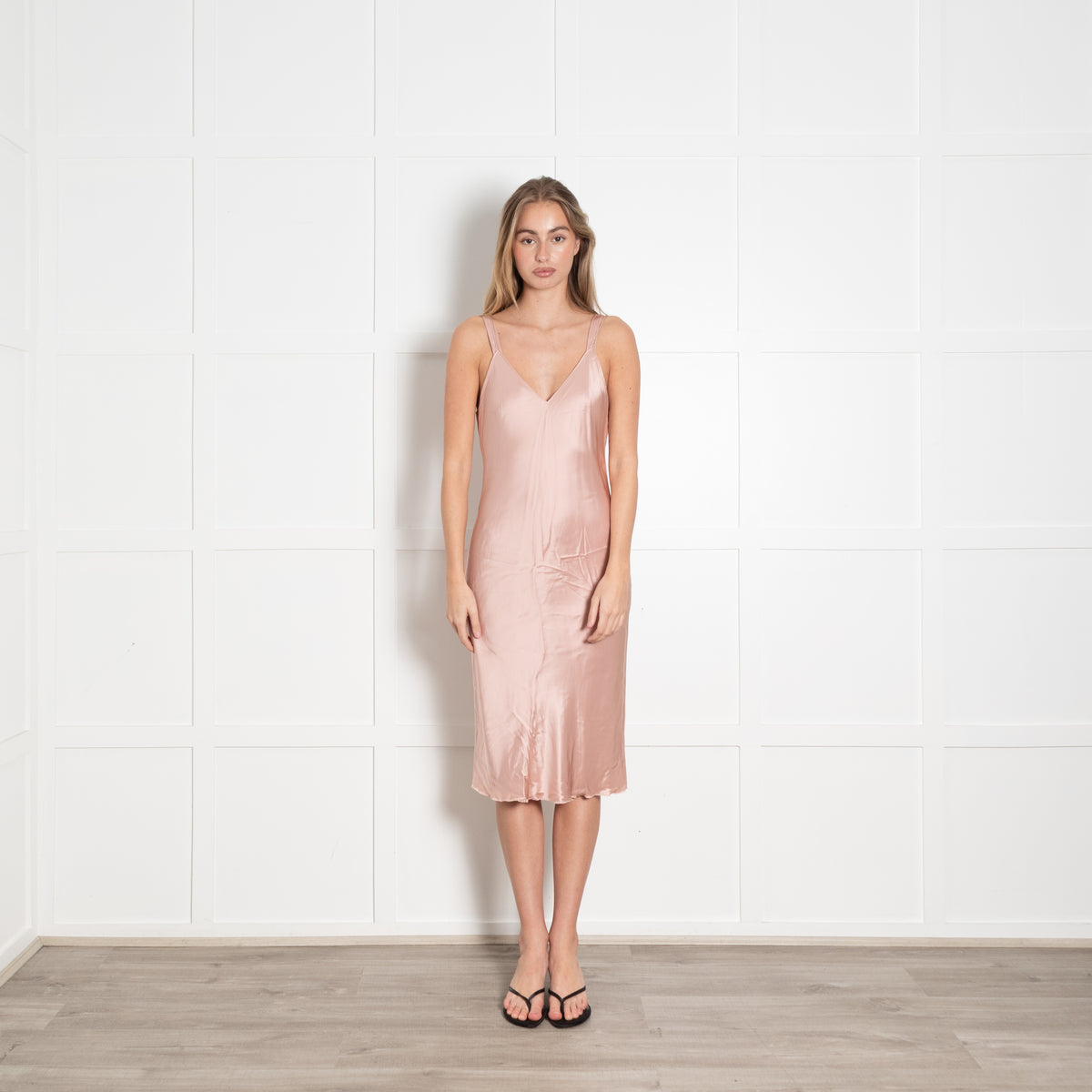 Helmut Lang Pink Silk Slip Dress
