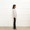ba&sh Black & Cream Checked Cotton Blouse With Frill Cuffs & Collar