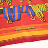 Hermes Vintage Les Sangles Gold and Burgundy Rare Vintage Silk Scarf