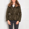 Weekend Max Mara Green Fur Trim Padded Short Jacket