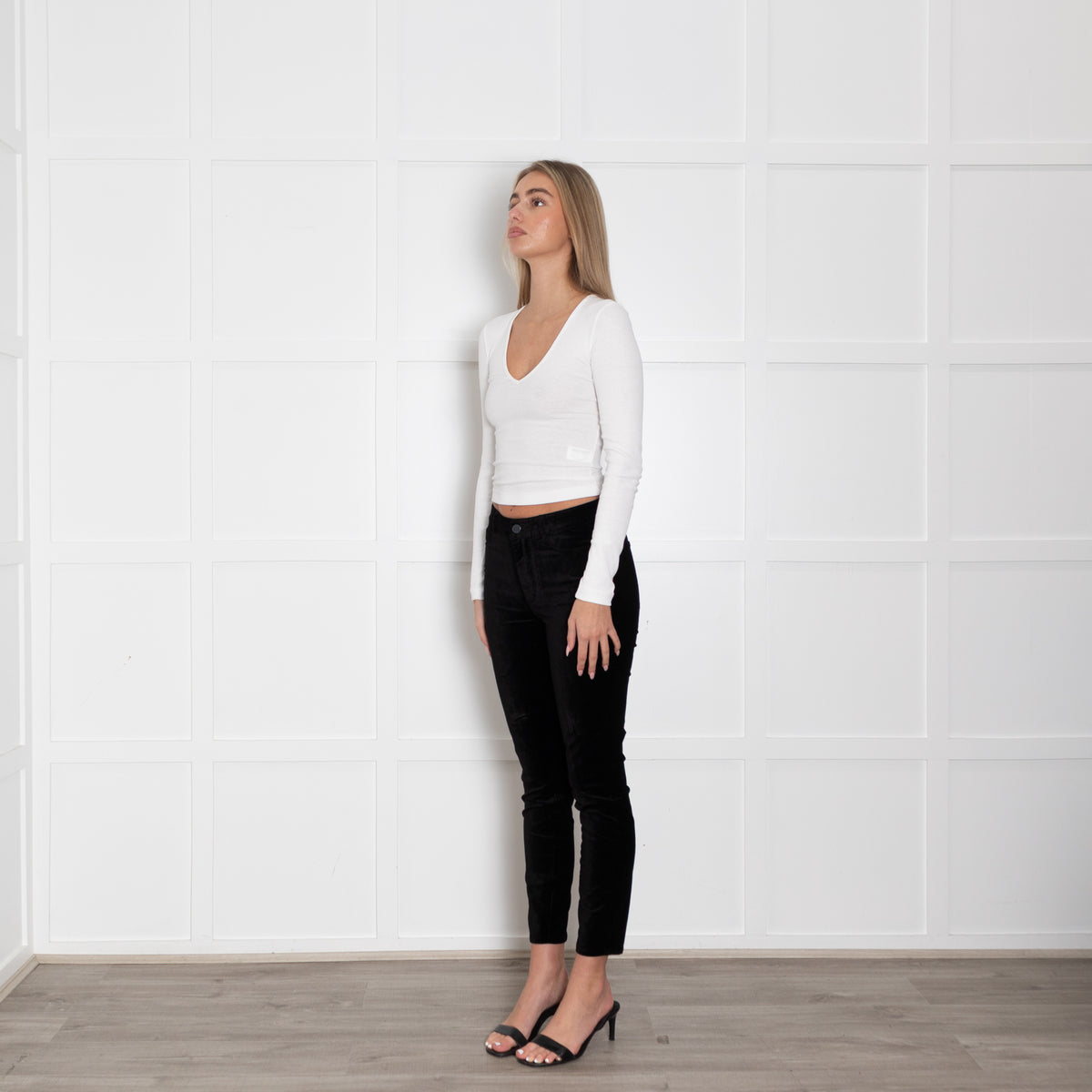 Paige Black Velvet Hoxton Trousers