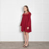 Philosophy Di Lorenzo Serafini Red Lace Trim Short Long Sleeve Dress