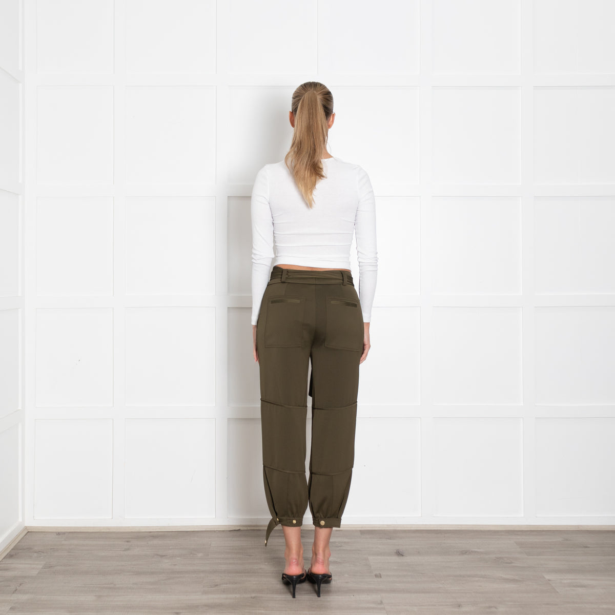 Me + Em Khaki Cargo Belted Trousers