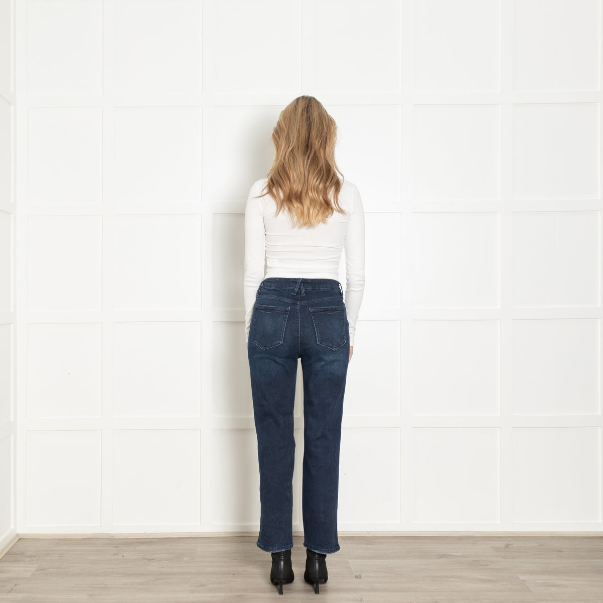 Good American Dark Denim Classic Bootcut Stretch Jeans