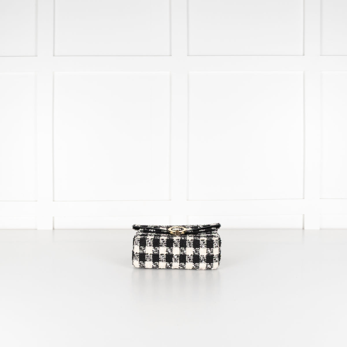 Sandro Yza Houdstooth Tweed Black And Cream Bag