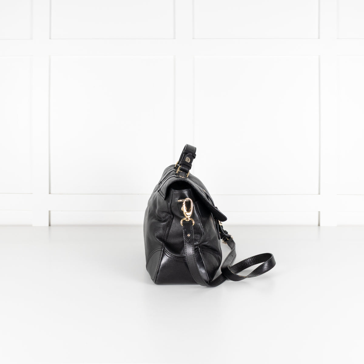 Aspinal of London Black Mollie Satchel Bag
