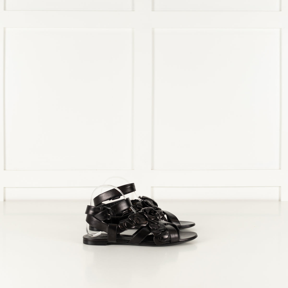 Valentino Garavani Atelier Black Leather Sandal