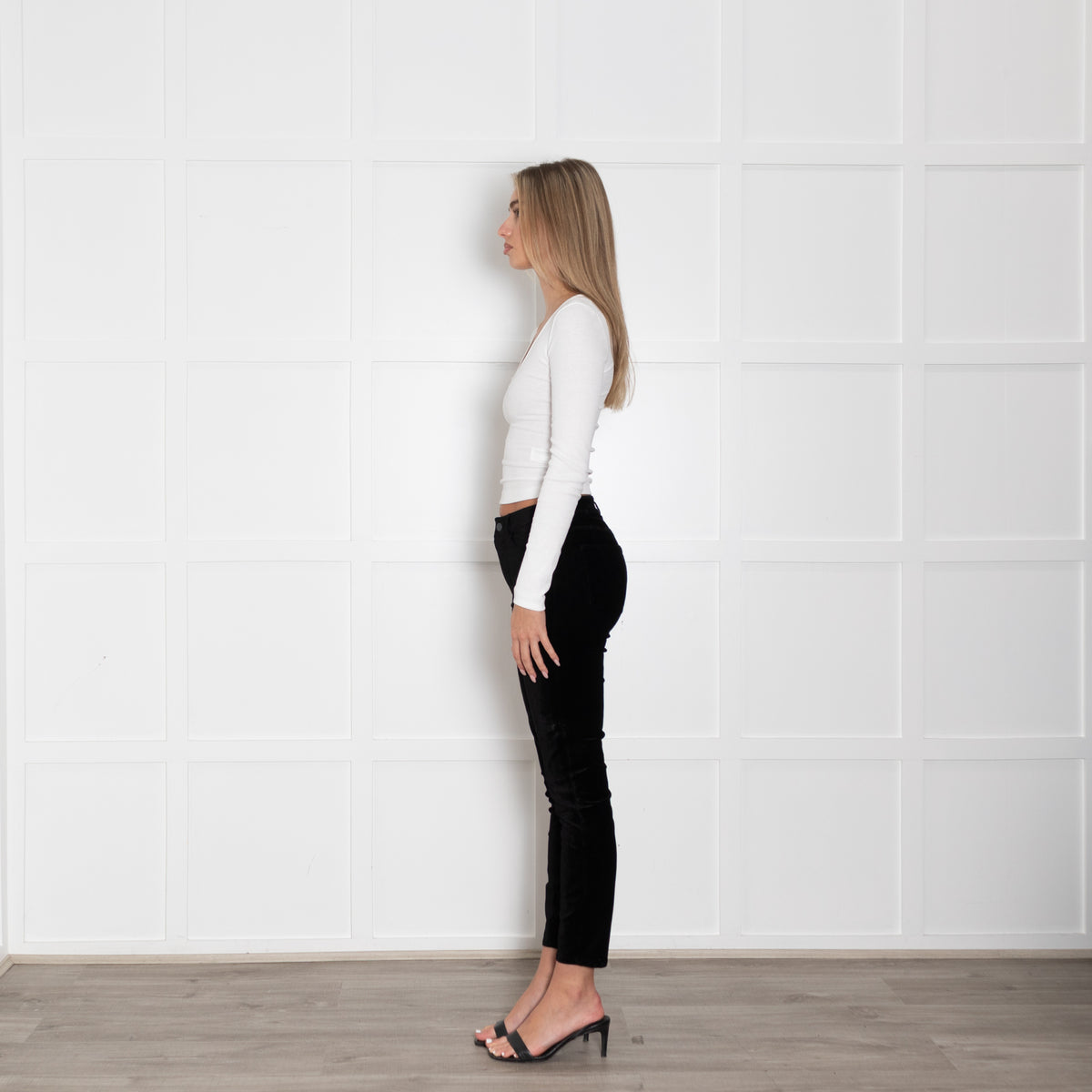Paige Black Velvet Hoxton Trousers
