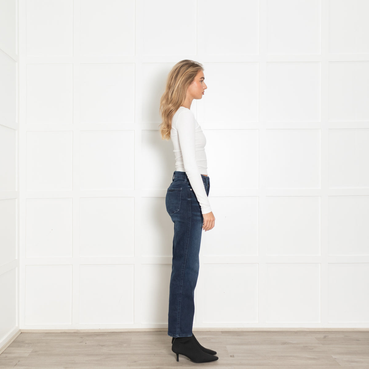 Good American Dark Denim Classic Bootcut Stretch Jeans