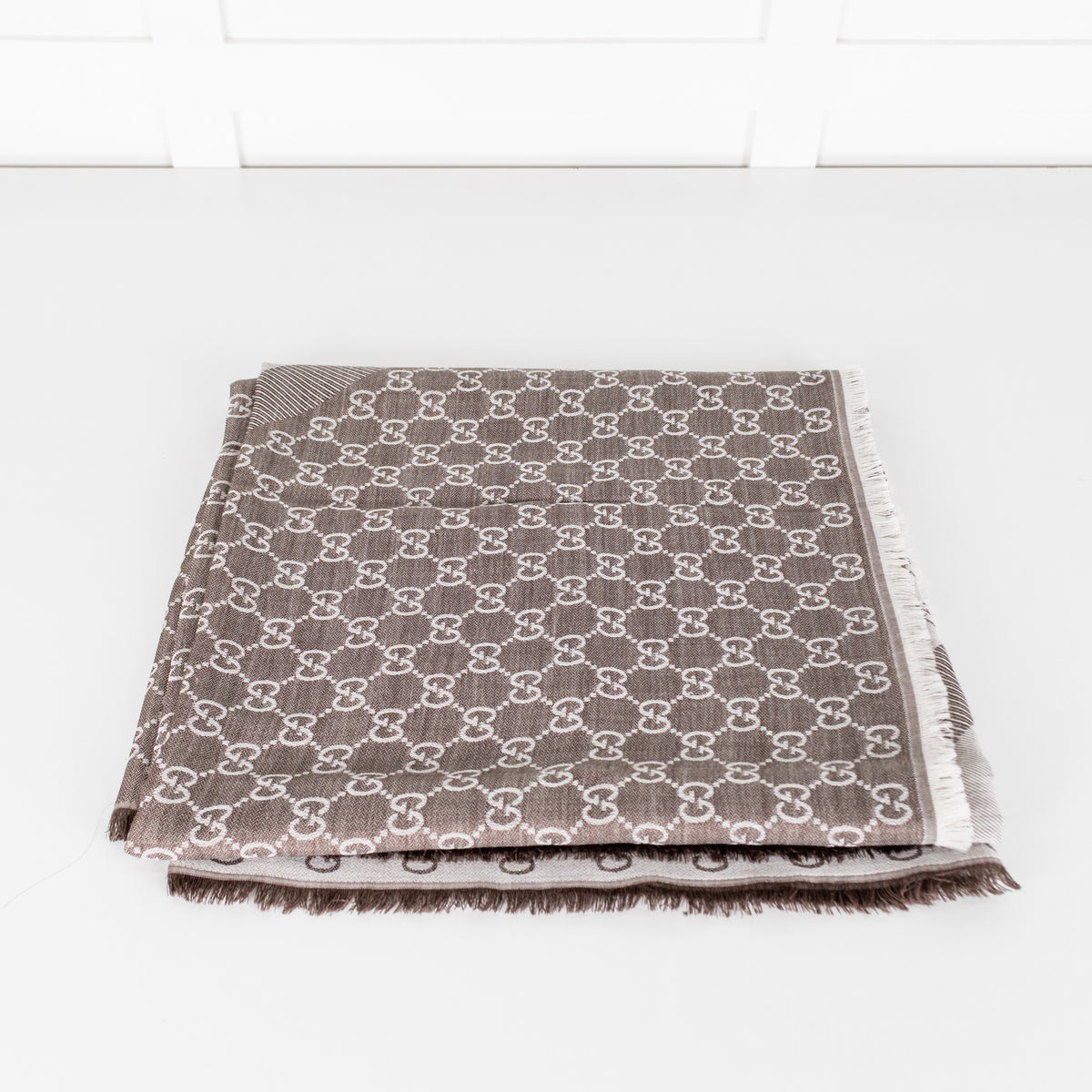 Gucci Pale Grey Square GG Scarf