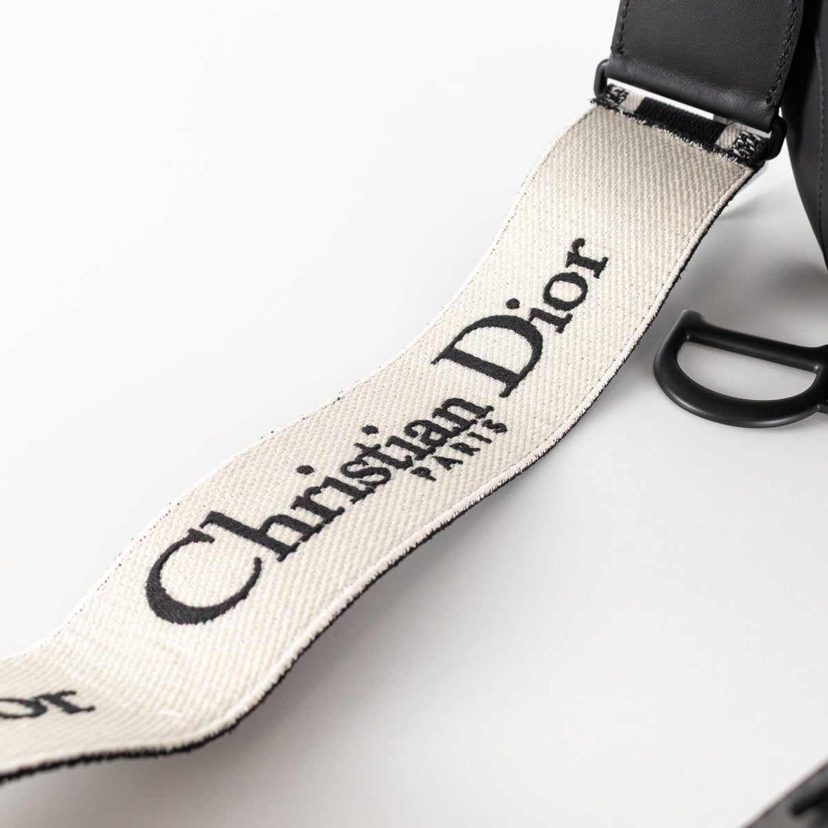 Christian Dior Black and Cream Bag Strap