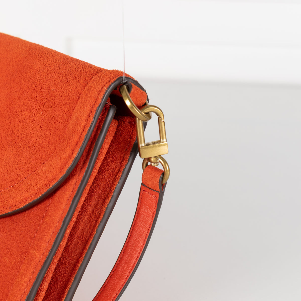 Tory Burch Orange Suede Crossbody Tassel Bag