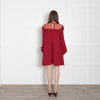 Philosophy Di Lorenzo Serafini Red Lace Trim Short Long Sleeve Dress