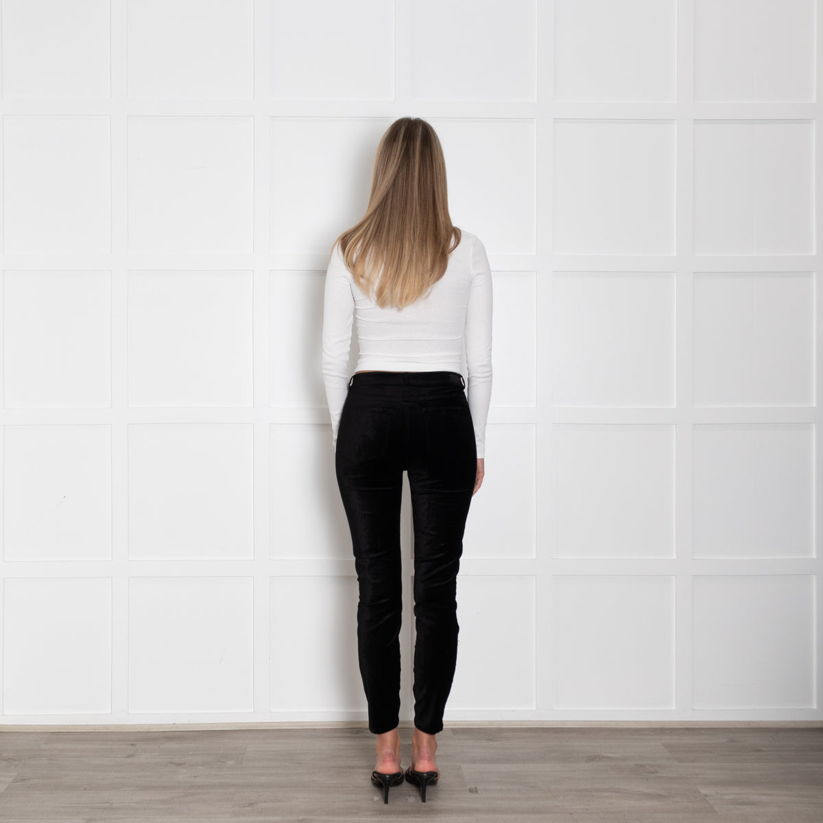 Paige Black Velvet Hoxton Trousers