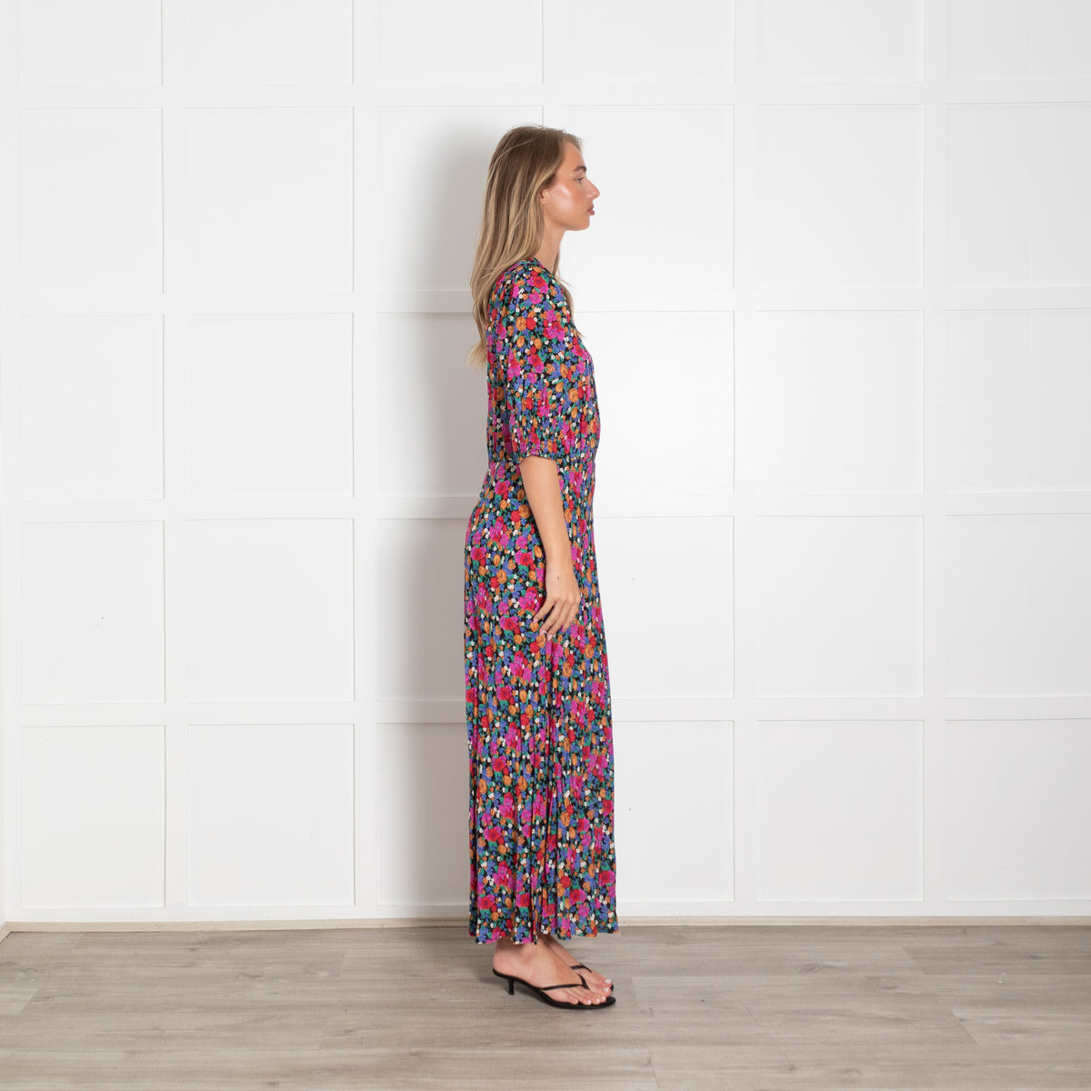 Rixo Lucile Floral Print Crepe De Chine Maxi Dress
