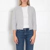 Max Mara Pale Grey Cropped Open Front Cashmere Cardigan