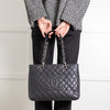 Chanel Black Caviar GST with Silver Hardware