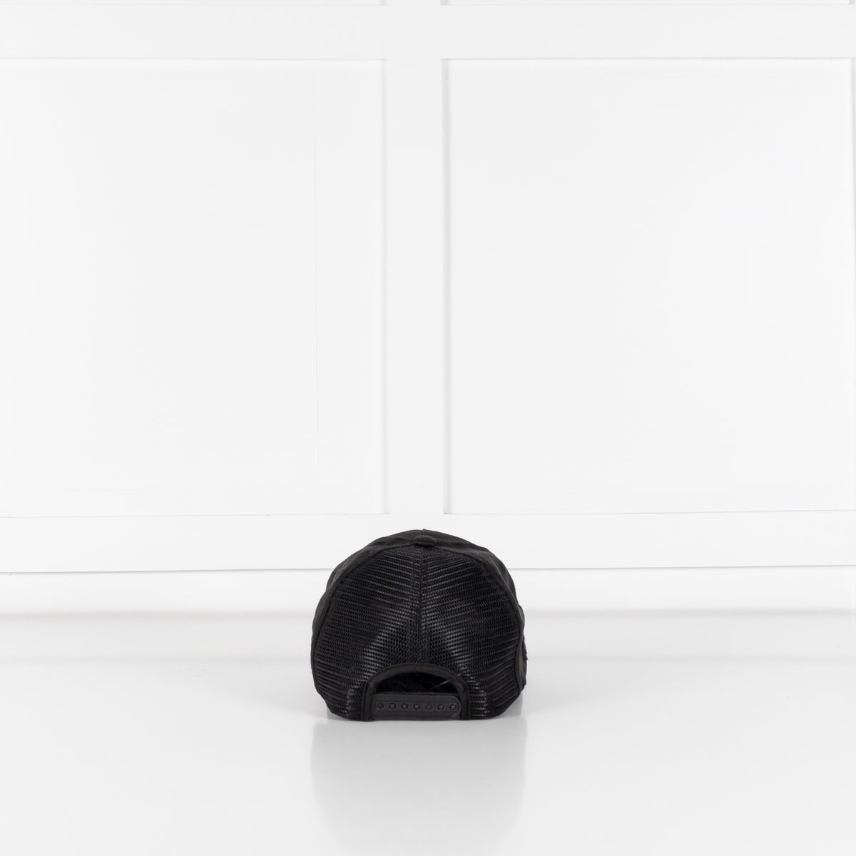 Sandro Black Satin Fabric Back Mesh Cap