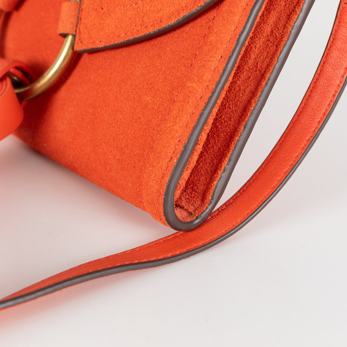 Tory Burch Orange Suede Crossbody Tassel Bag