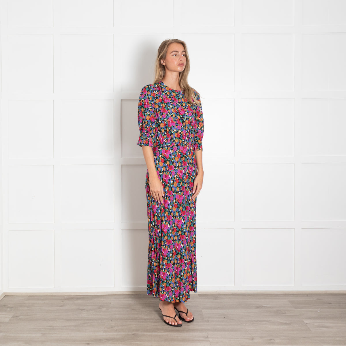 Rixo Lucile Floral Print Crepe De Chine Maxi Dress