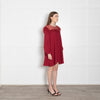 Philosophy Di Lorenzo Serafini Red Lace Trim Short Long Sleeve Dress
