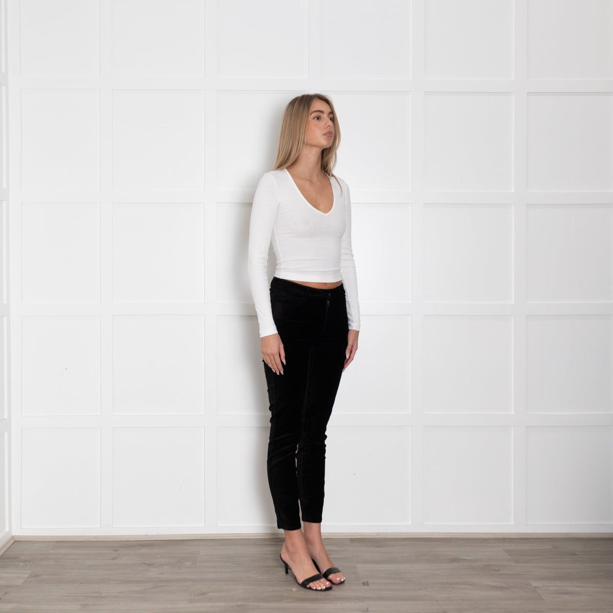 Paige Black Velvet Hoxton Trousers