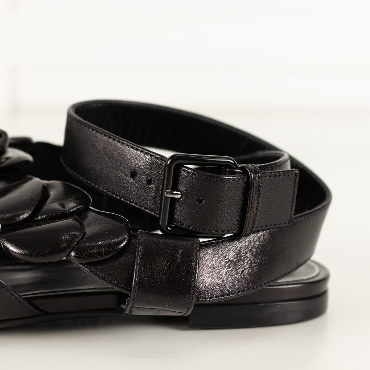 Valentino Garavani Atelier Black Leather Sandal