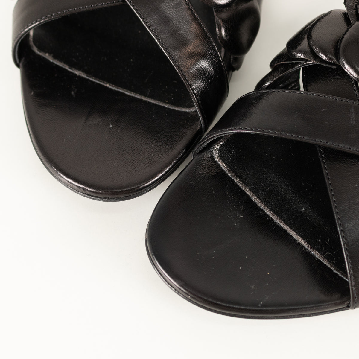Valentino Garavani Atelier Black Leather Sandal
