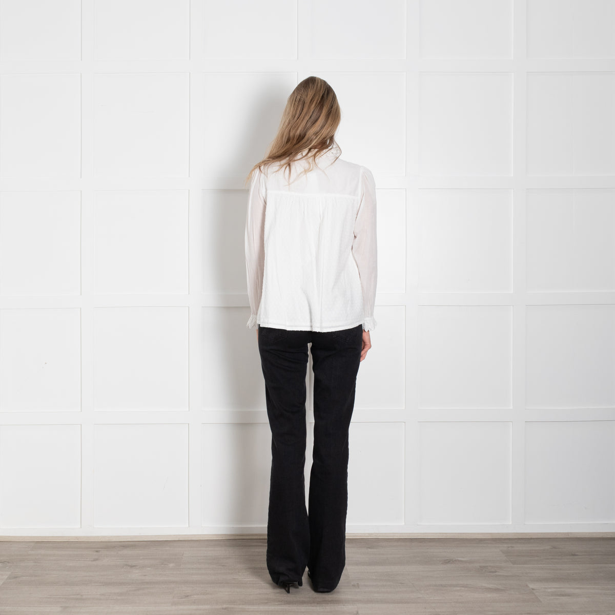 Brora White High Neck Blouse