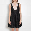 Sandro Black Jacquard White Trim Sleeveless Dress