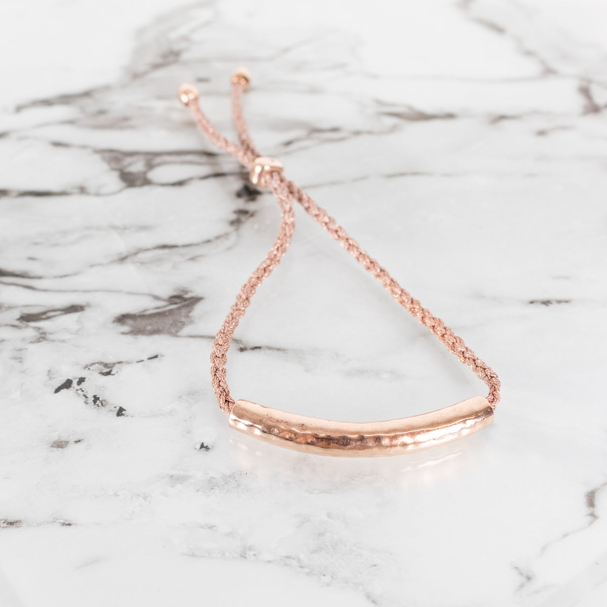 Monica Vinader Rose Gold Bar Friendship Bracelet