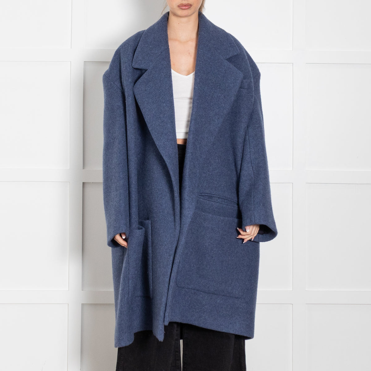 Raey Blue Oversized Coat