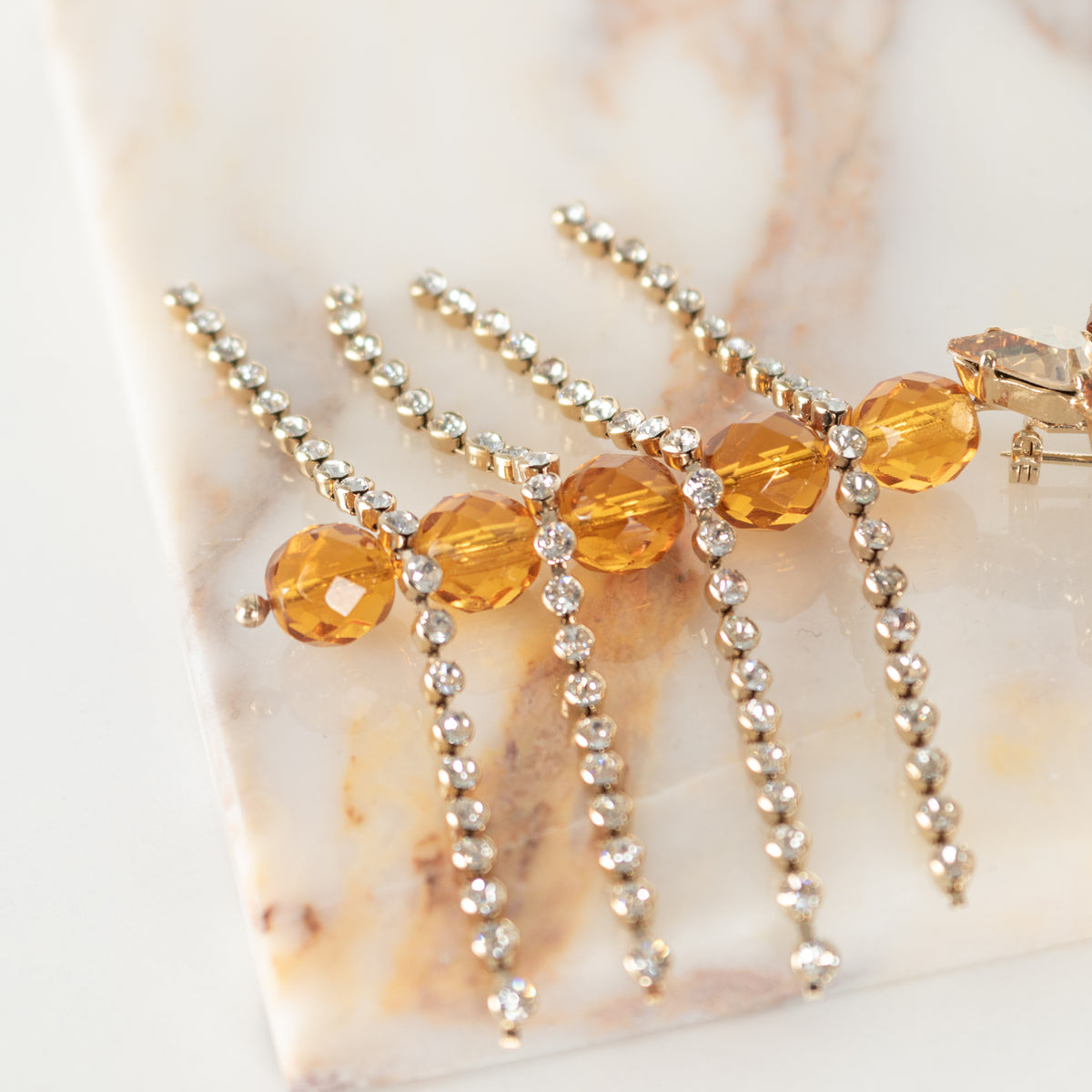 Dries Van Noten Feathered Crystal Brooch