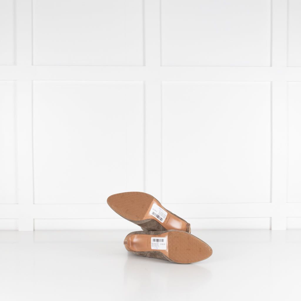 Ba&Sh Beige Suede Caitlin Heeled Ankle Boots