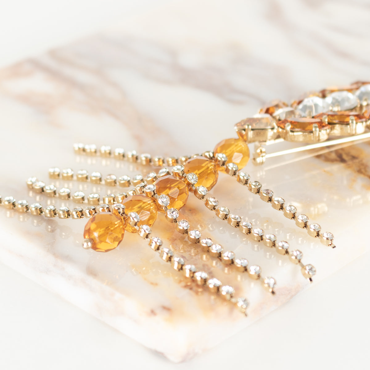 Dries Van Noten Feathered Crystal Brooch